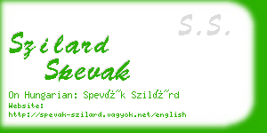 szilard spevak business card